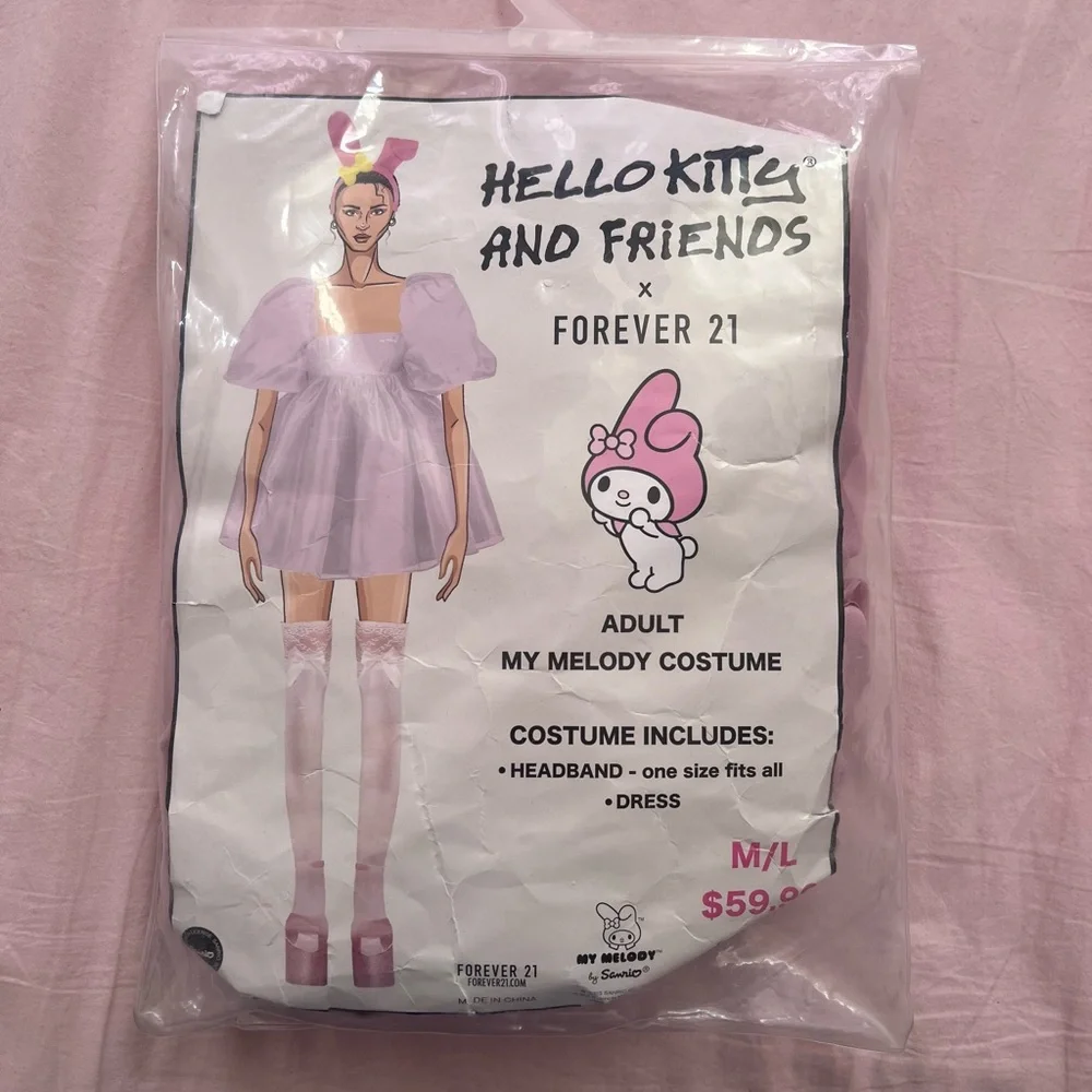 Forever 21 My Melody Pink Dress Set Costume
